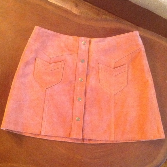 COPY - Orange Suede Skirt..very cute! - Picture 1 of 3